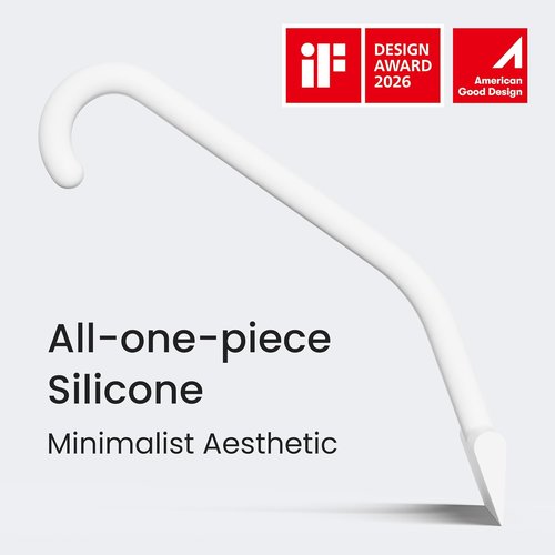 Dancemoon JustHang Shower Squeegee - Award-Winning Silicone Tool for Streak-Free Cleaning | 10-Inch White