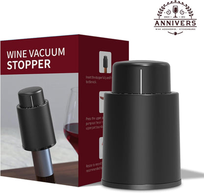 [4 Pack] Vacuum Wine Bottle Stopper Wine Cork Air Pump Wine Stopper Saver Sealer, Reusable Leak Proof Silicone Seal Keep Fresh with Date Scale for All Bottles, Bouchon Bouteille de Vin