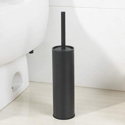 BGL Stainless Steel Toilet Brush - Durable Holder with 2 Black Bristle Heads for Effective Cleaning