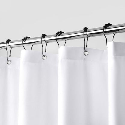 downluxe Waterproof Fabric Shower Curtain Liner, Soft Cloth Shower Liner with 3 Magnets, Machine Washable & Hotel Quality Bathroom Curtain, 70" W x 72" L, White