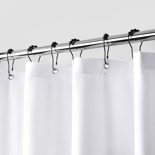 downluxe Waterproof Fabric Shower Curtain Liner, Soft Cloth Shower Liner with 3 Magnets, Machine Washable & Hotel Quality Bathroom Curtain, 70" W x 72" L, White