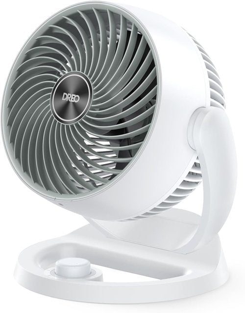 DREO 12-Inch Table Fan - 70ft Powerful Airflow & 25db Quiet Operation | 120° Adjustable Tilt, 3 Speeds