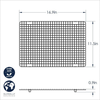 Nordic Ware Nonstick Baking & Cooling Grid - Oven Safe Steel | 1/2 Sheet Size