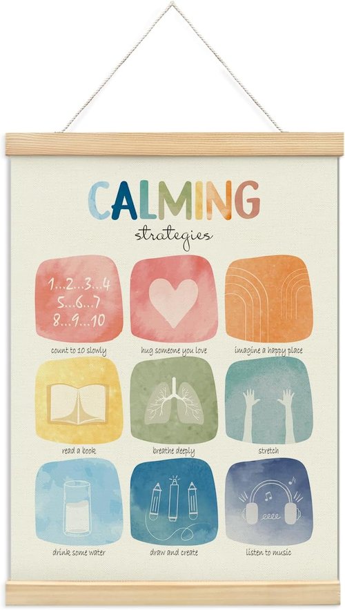 Foedor Calming Corner Posters - Mental Health Wall Art for Kids | Perfect for Nursery & Counseling Offices