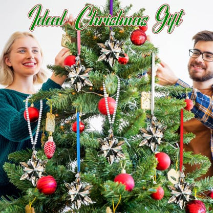 Crystal Snowflake Ornaments Christmas Decor - Chic Style, Pack of 4