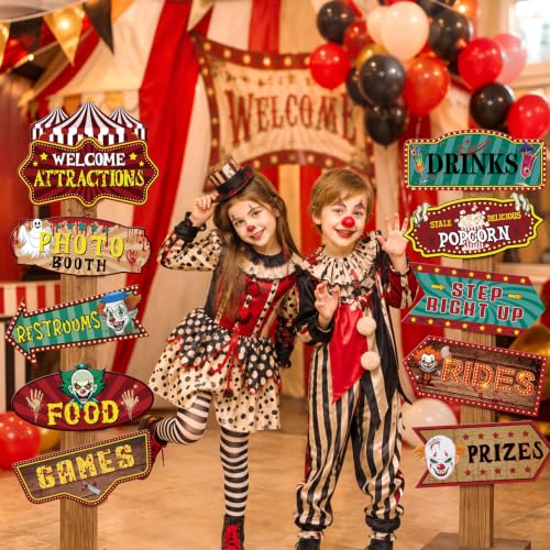 Halloween Carnival Directional Signs - 20 Pack for Party Decorations