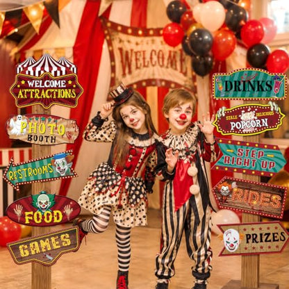 Halloween Carnival Directional Signs - 20 Pack for Party Decorations