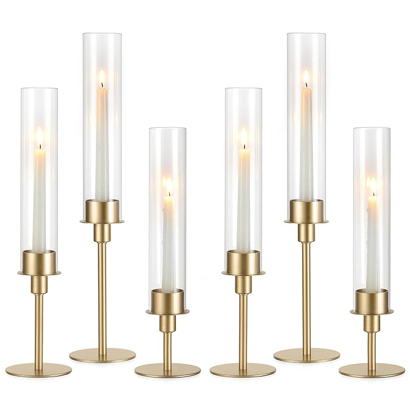 Sziqiqi Hurricane Candle Holders – Gold Tiered 3-Piece Set, Variation 6