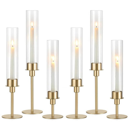 Sziqiqi Hurricane Candle Holders – Gold Tiered 3-Piece Set, Variation 6