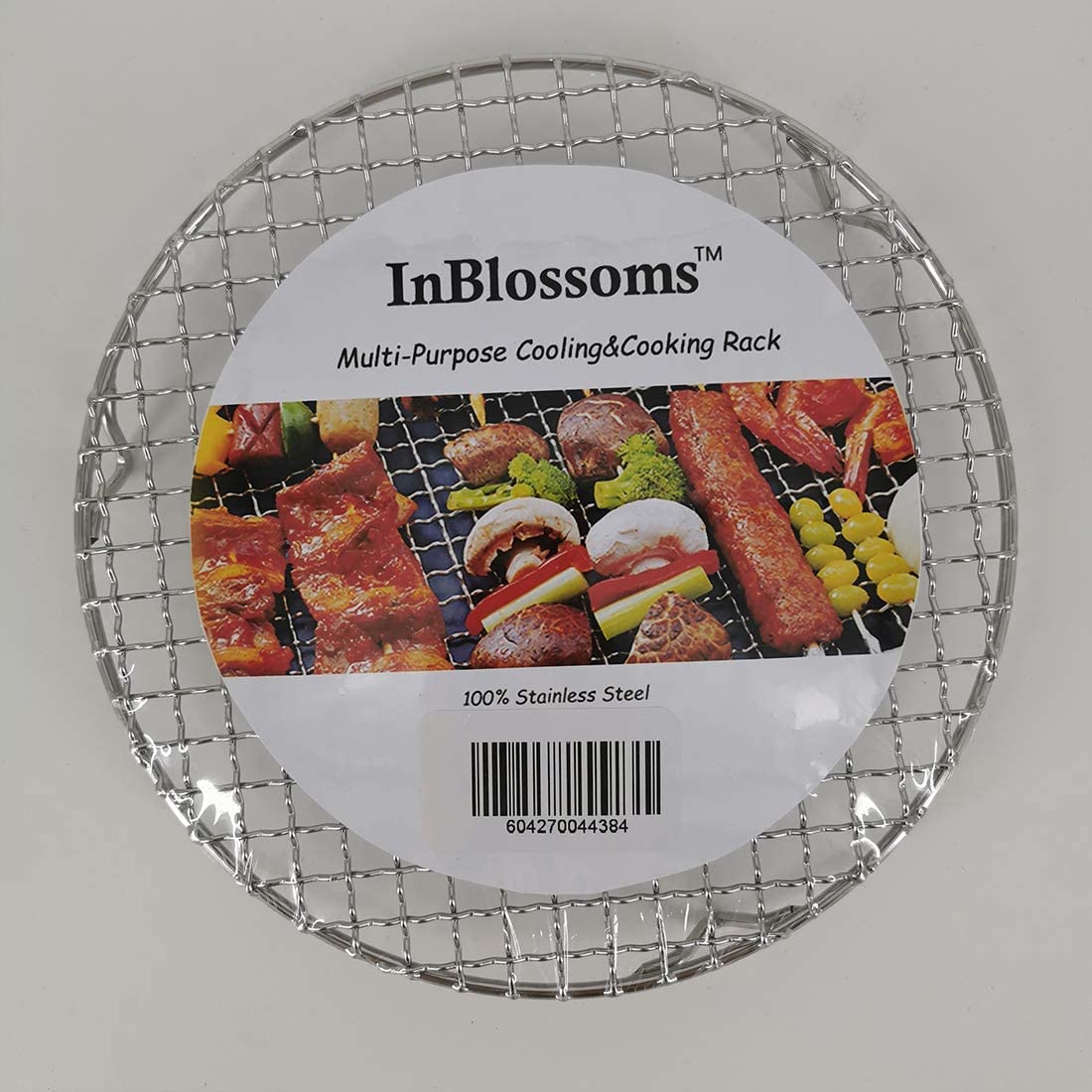 InBlossoms 6.5" Round Cooling Rack Baking 304 Stainless Steel Versatile Steaming Grilling Fit Air Fryer,Cake Pan, Oven