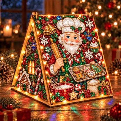 DIY Wooden Pearl Diamond Art Kit with Christmas Wreath Variation