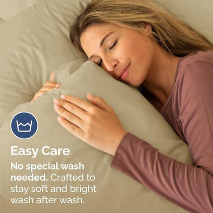 King Pillow Cases Set of 4 - Ultra Soft Hotel Quality - Wrinkle Free & Fade Resistant - Beige