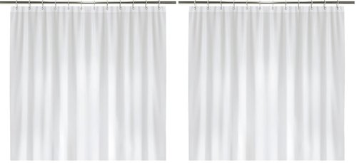 LiBa Bathroom Shower Curtain - Waterproof Plastic Shower Curtain Premium PEVA Non-Toxic with Rust Proof Grommets White 10G Heavy Duty Bathroom Accessories 72x72 (Pack of 2)