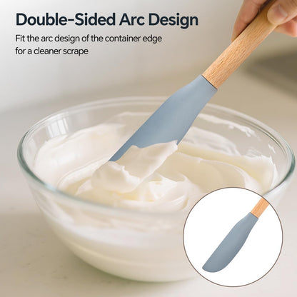 Skiennix Silicone Spatula Set - 5 Pcs Food Grade Rubber, Heat Resistant Up to 600°F, Ergonomic Grip