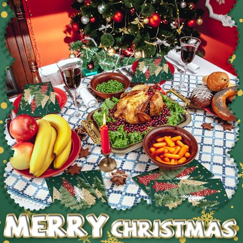 Christmas Tree Napkins Bulk 200 Pieces Holiday Disposable Paper Towels
