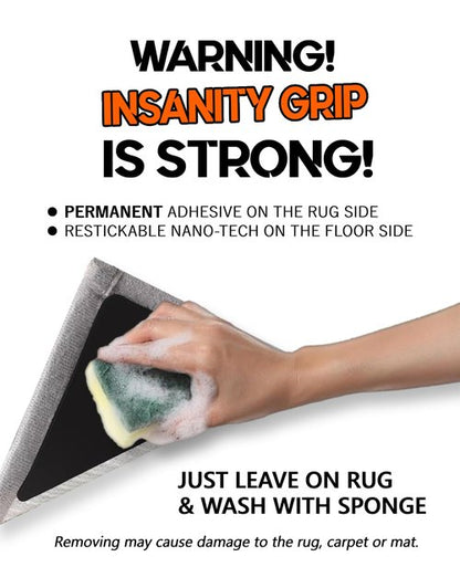 Insanity Grip 12 Pcs Rug Tape Hardwood Floors No Damage, Works On Cement, Outdoor Welcome Mats, A New Home Essentials, Gripper for Carpet Over Carpet, Non Slip Classroom Rug Pad