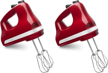 KitchenAid 5 Ultra Power Speed Hand Mixer - KHM512 in Empire Red | Pack of 2 for Effortless Mixing