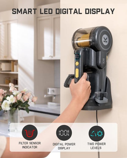 Fanttik Fold V10 Ultra Deluxe Handheld Vacuum - 17kPa Suction Power, 35 Min Runtime, Smart LED Display