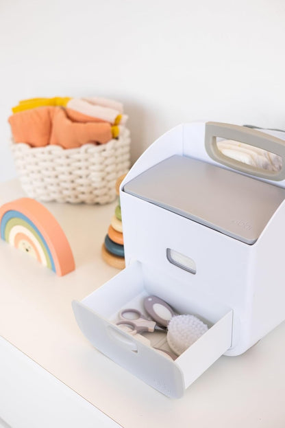 Ubbi Portable Diaper Changing Station - Diaper Storage Caddy Organizer with Folding Mat | Gray