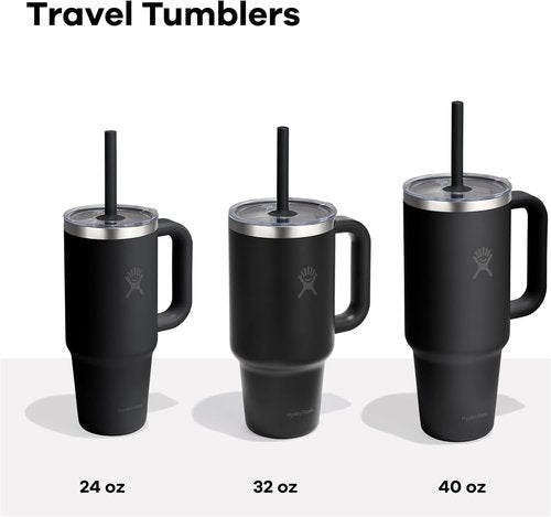Hydro Flask 24 Oz Insulated Travel Tumbler - Durable Stainless Steel with Handle & Clear Lid