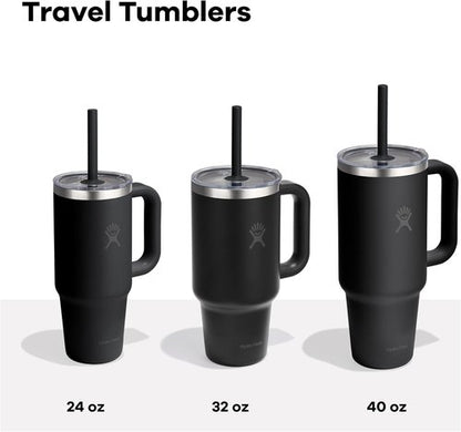 Hydro Flask 24 Oz Insulated Travel Tumbler - Durable Stainless Steel with Handle & Clear Lid