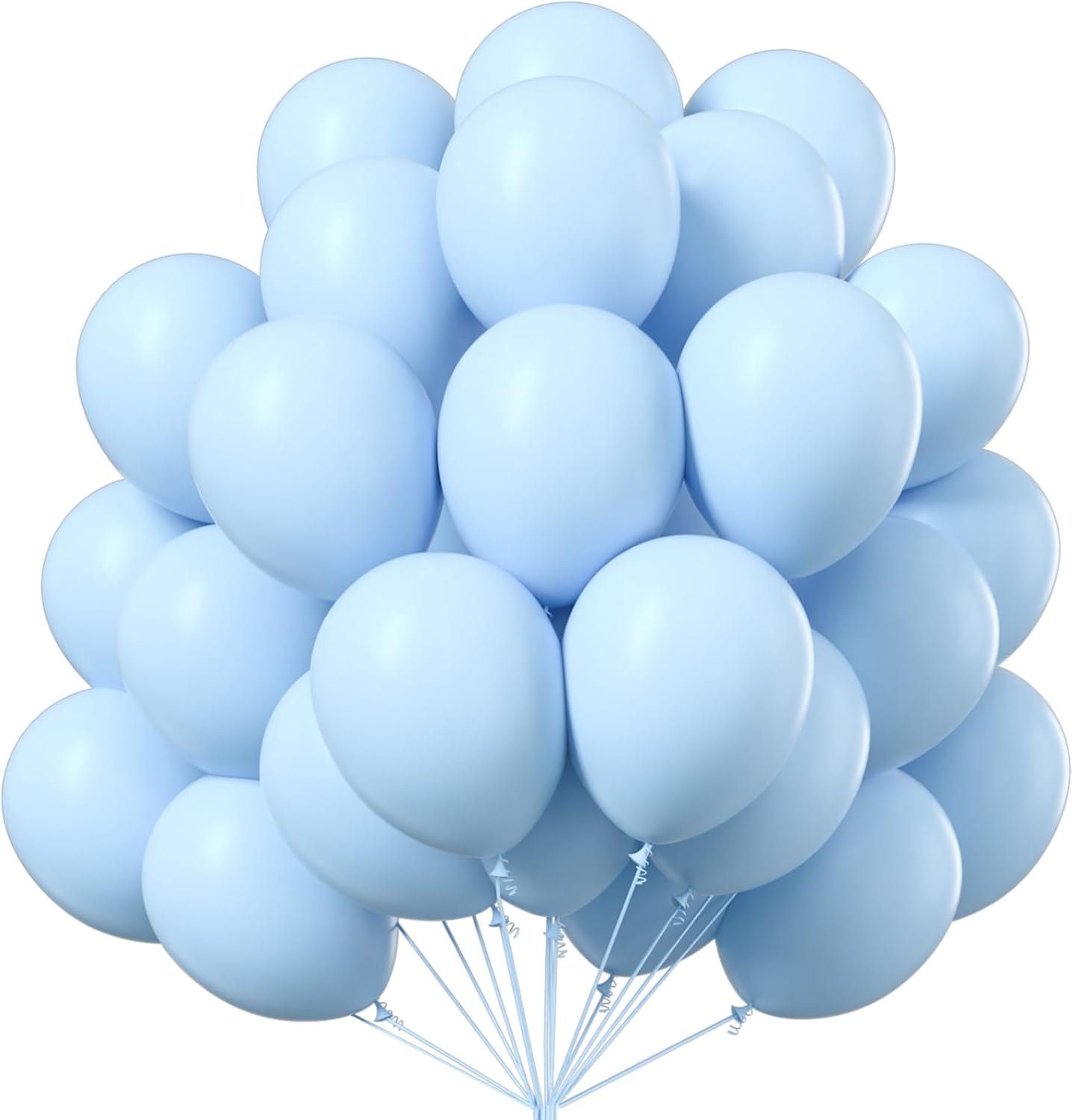 PartyWoo Baby Blue Balloons - 100pcs 12 Inch Light Pastel Aqua Blue for Celebrations & Events