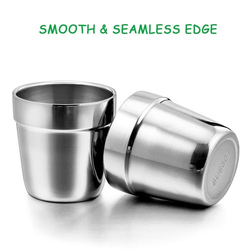 E-far Stainless Steel Insulated Tumblers for Toddlers - 6 Ounce, Shatterproof & Dishwasher Safe | 6 Pack