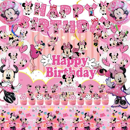 Pink Birthday Party Decorations Set for Kids & Celebrations