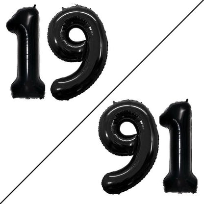 GOER Jumbo 42-Inch Number 19 Balloons - Sweet 19 Birthday Party Decorations | Black Foil Helium