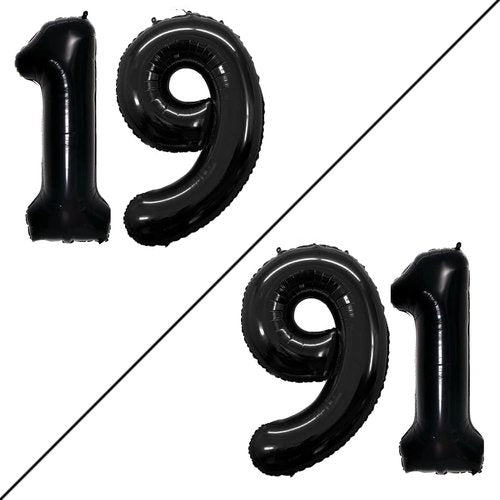 GOER Jumbo 42-Inch Number 19 Balloons - Sweet 19 Party Decorations | Black Foil Helium Balloons