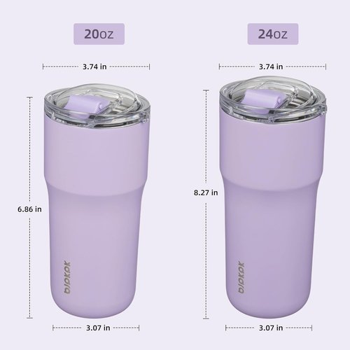 BJPKPK Insulated Tumbler - 24oz Stainless Steel Travel Mug with Lid | Keeps Drinks Hot & Cold - Lavender