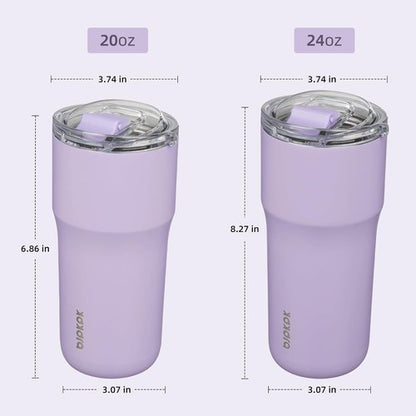 BJPKPK Insulated Tumbler - 24oz Stainless Steel Travel Mug with Lid | Keeps Drinks Hot & Cold - Lavender