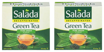 Salada Pure Green Tea Bags - 40 Count (Pack of 2 - 80 Total Bags)