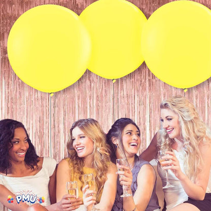 PMU Jumbo Latex Balloons - Premium 36 Inch Canary Yellow for Birthdays, Weddings & Baby Showers