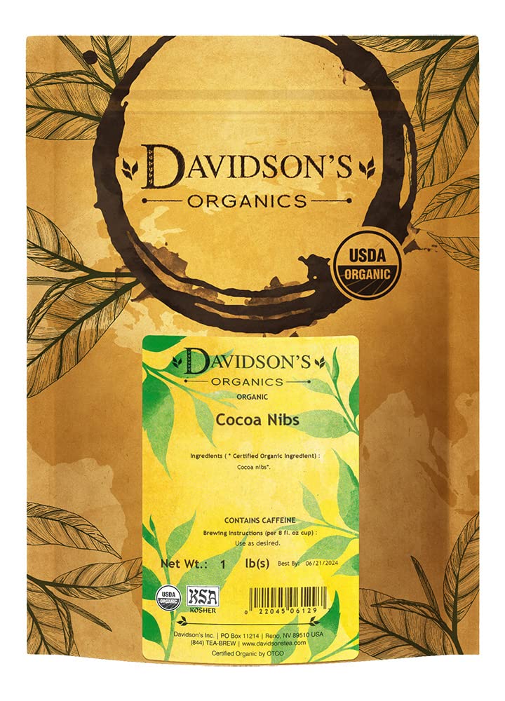 Davidson's Organics, Cacao Nibs, Loose Leaf Cacao, 16-Ounce Bag