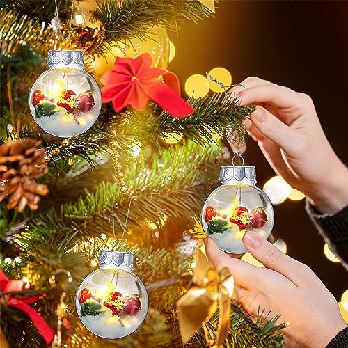 100 Clear Plastic Christmas Ornament Balls 1.96 Inch Fillable Decorations