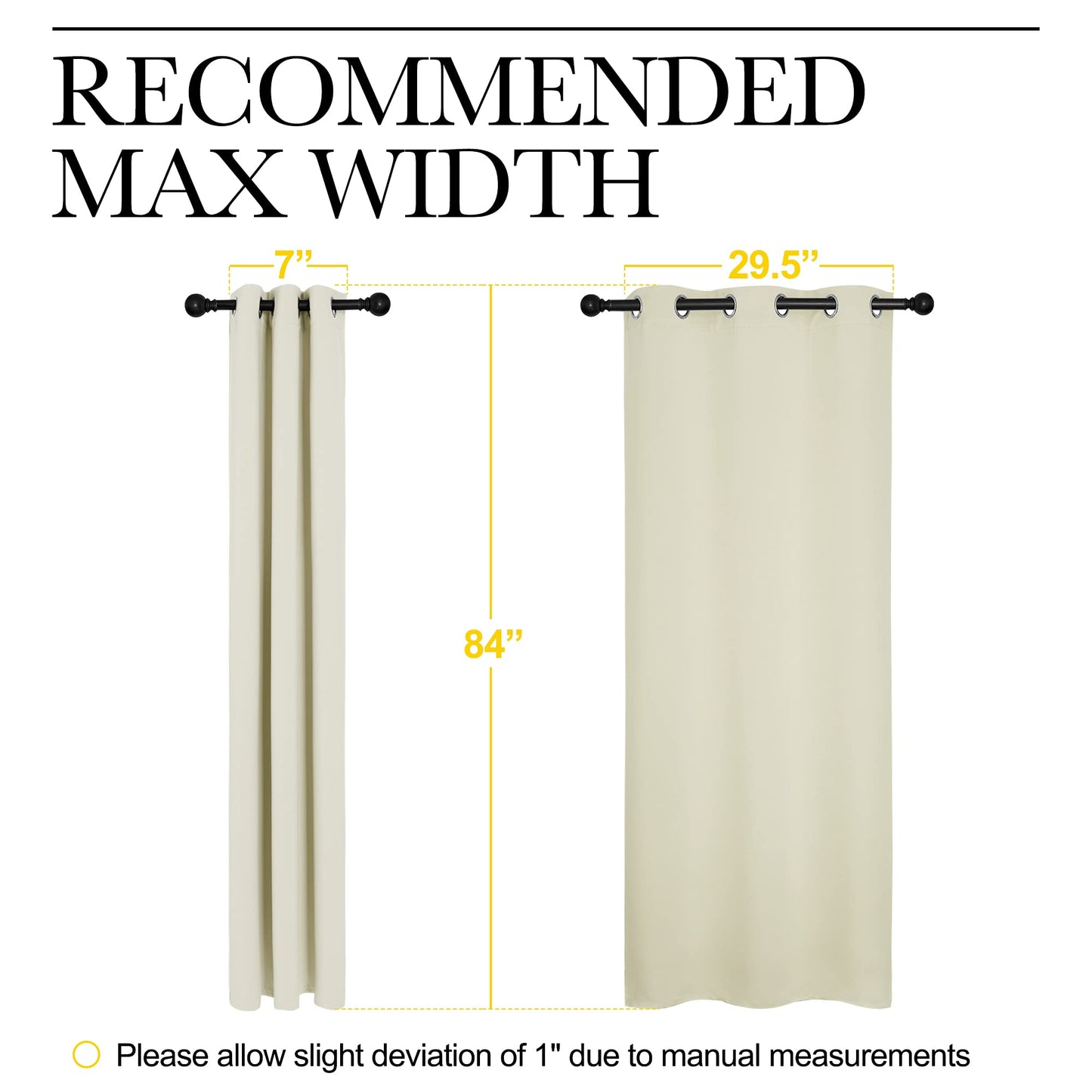 NICETOWN Blackout Curtains for Bedroom, Thermal Insulated Curtains & Drapes with Grommet Top for Living Room, Privacy Window Treatment Draperies (Beige, 34 W by 84 L, Set of 2)