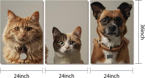 Custom Triptych Canvas Prints - Personalized Wall Art with Your Photos | Unframed 24x36 Set of 3