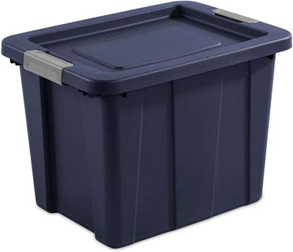 Sterilite 18 Gallon Heavy Duty Storage Bins - 6-Pack with Lids in Dark Indigo | Durable Tuff1 Design