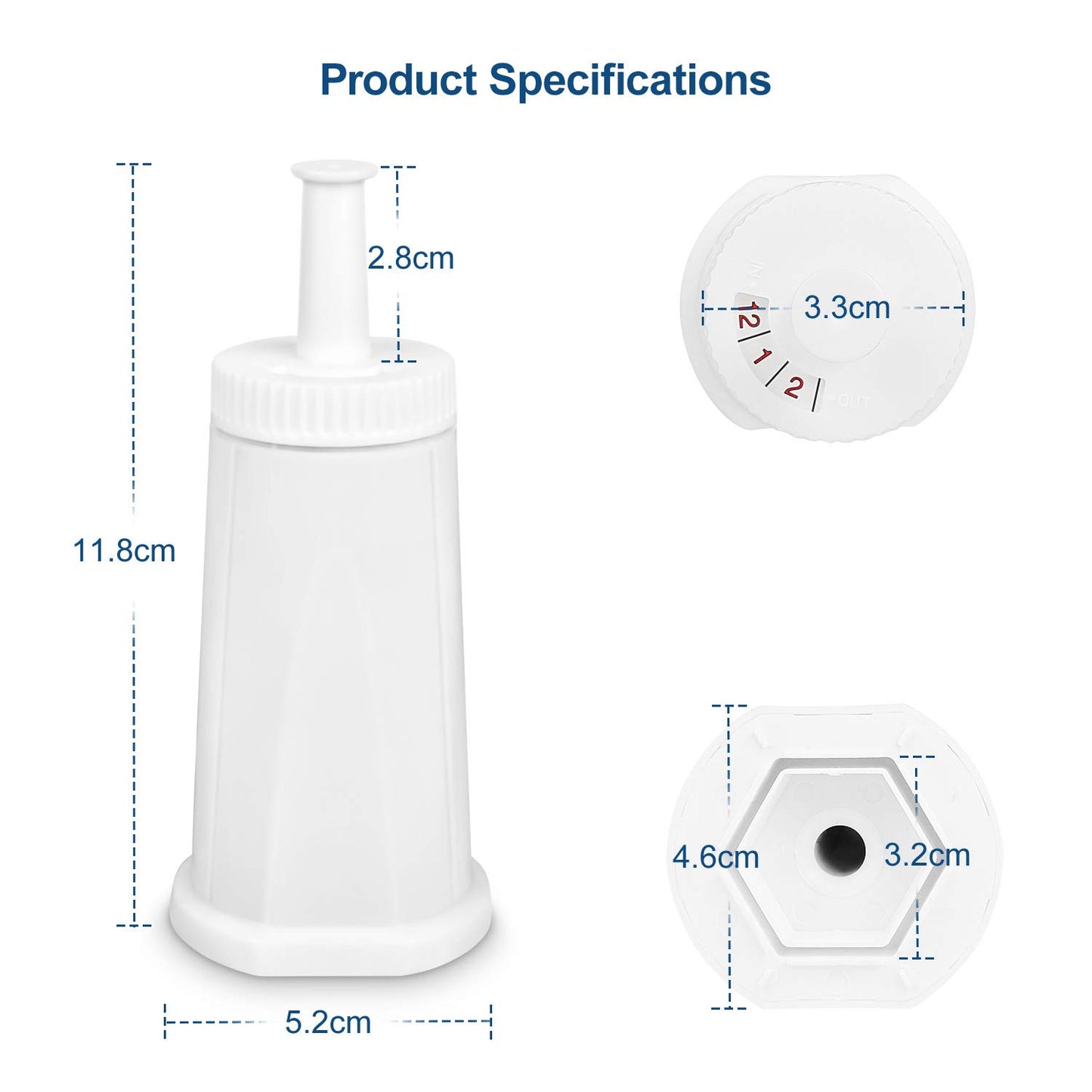 Ouxunus Filter - Replacement Water Filter Compatible with Breville Sage Claro Swiss For Oracle, Barista & Bambino - Compare to Part #BES008WHT0NUC1.(Pack of 2) (2) (2)