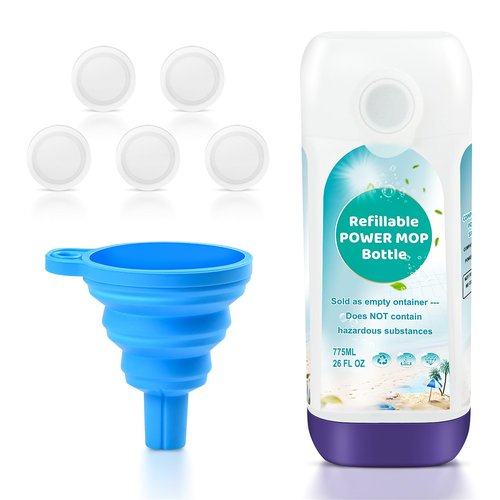 Ndoge Power Mop™ Refillable Bottle for Swiffer® PowerMop™ Multi-Surface Mop, 775ML /26 FL OZ Leak-Proof HDPE Refillable Bottle Solution Powermop™ Reusable Solution Container Replacement