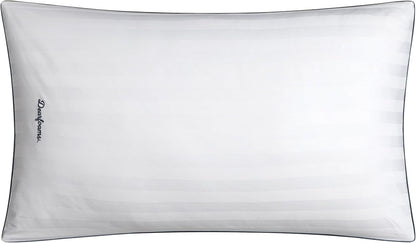 Dearfoams King Size Bed Pillows - Luxurious Cotton Stripe Down Alternative for All Sleep Positions