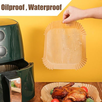 Air Fryer Liners - 130 Pcs Non-Stick & Oil-Proof Parchment Paper | 9.5 Inch Square for 5-8 Qt