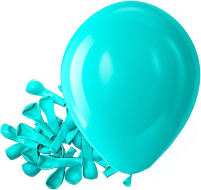 Bezente Teal Balloons - 150 Pack 5-Inch Matte Turquoise Latex Balloons for Weddings & Parties
