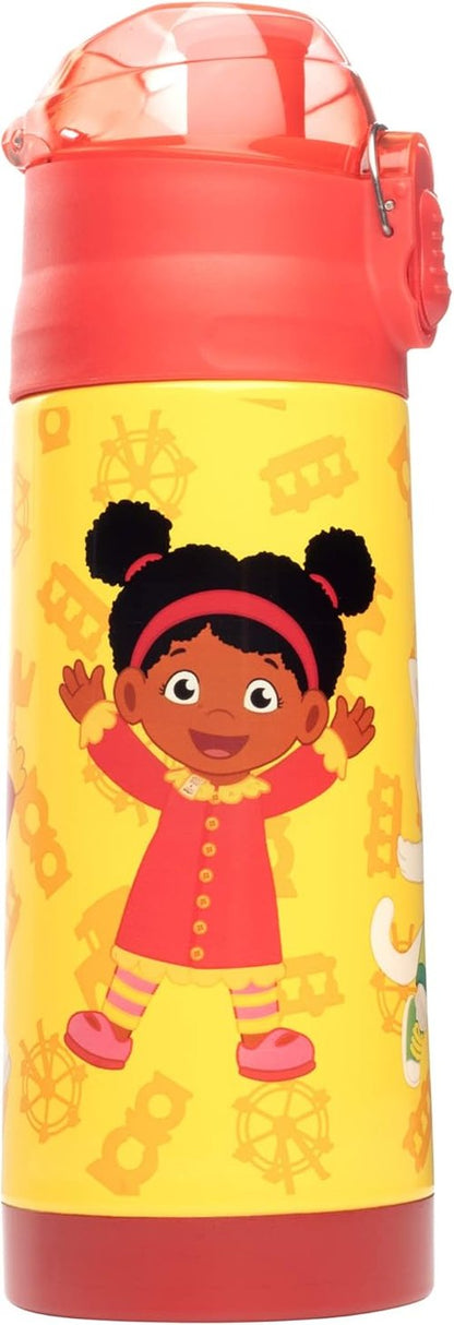 Daniel Tiger Stainless Steel Water Bottle - 13 oz Insulated, Spill-Proof Lid with Straw | Yellow, Perfect for Kids