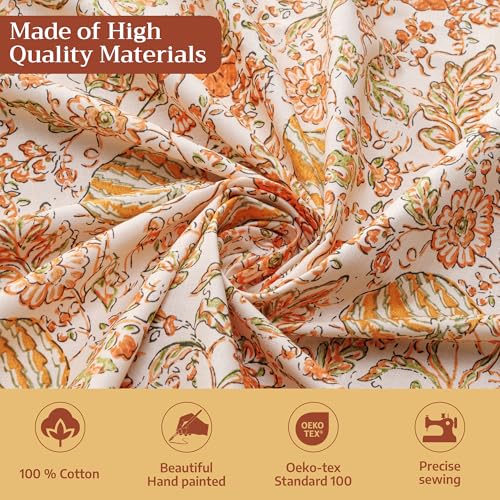 Maison d'Hermine Rectangular Cotton Tablecloth 54x72 Inches Pumpkin Spice Variation