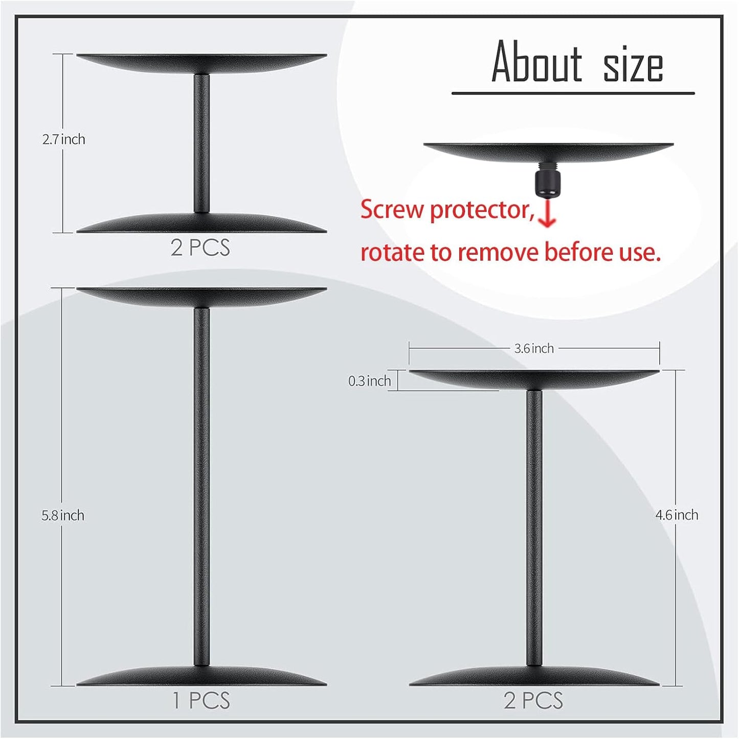 Smtyle Candle Holders - Matte Black Pillar Candle Holders for Elegant Indoor Christmas Decor