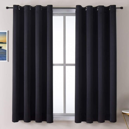 ChrisDowa Blackout Curtains - Thermal Insulated Room Darkening Panels for Bedroom & Living Room | 52 x 63 Inch, Black