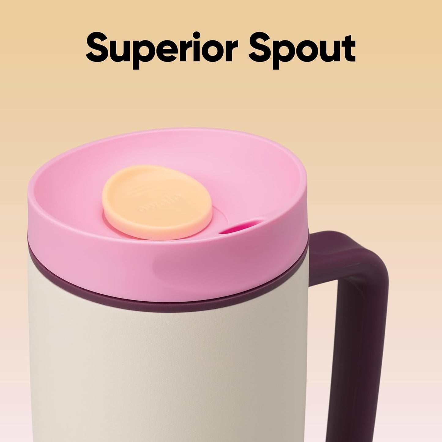 Owala SmoothSip Slider Travel Mug - 24 oz Stainless Steel, Leak Proof, Insulated for Hot & Cold Drinks | Daybreak Color