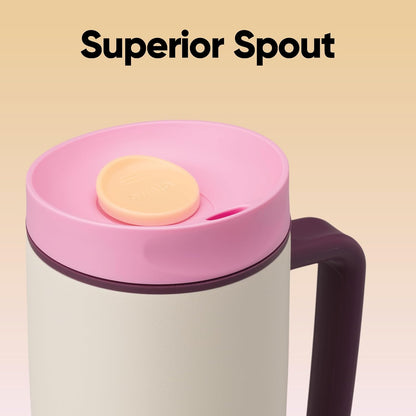 Owala SmoothSip Slider Travel Mug - 24 oz Stainless Steel, Leak Proof, Insulated for Hot & Cold Drinks | Daybreak Color